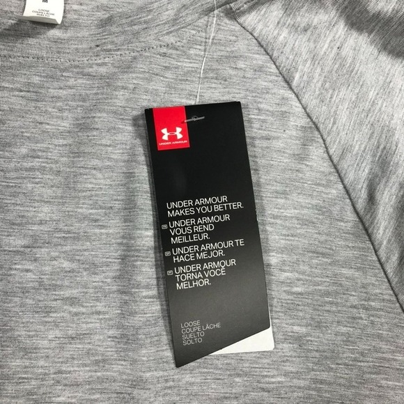 Under Armour Shirt Women Medium Grey HeatGear Long Sleeve Open Back Athletic NEW - Picture 5 of 11